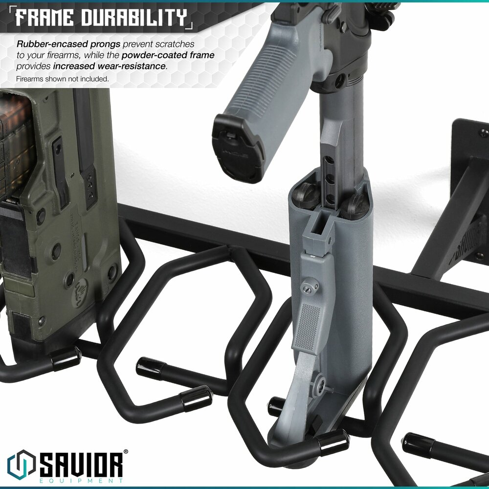 Savior Rifle Wall Rack - 6 Slots - color black