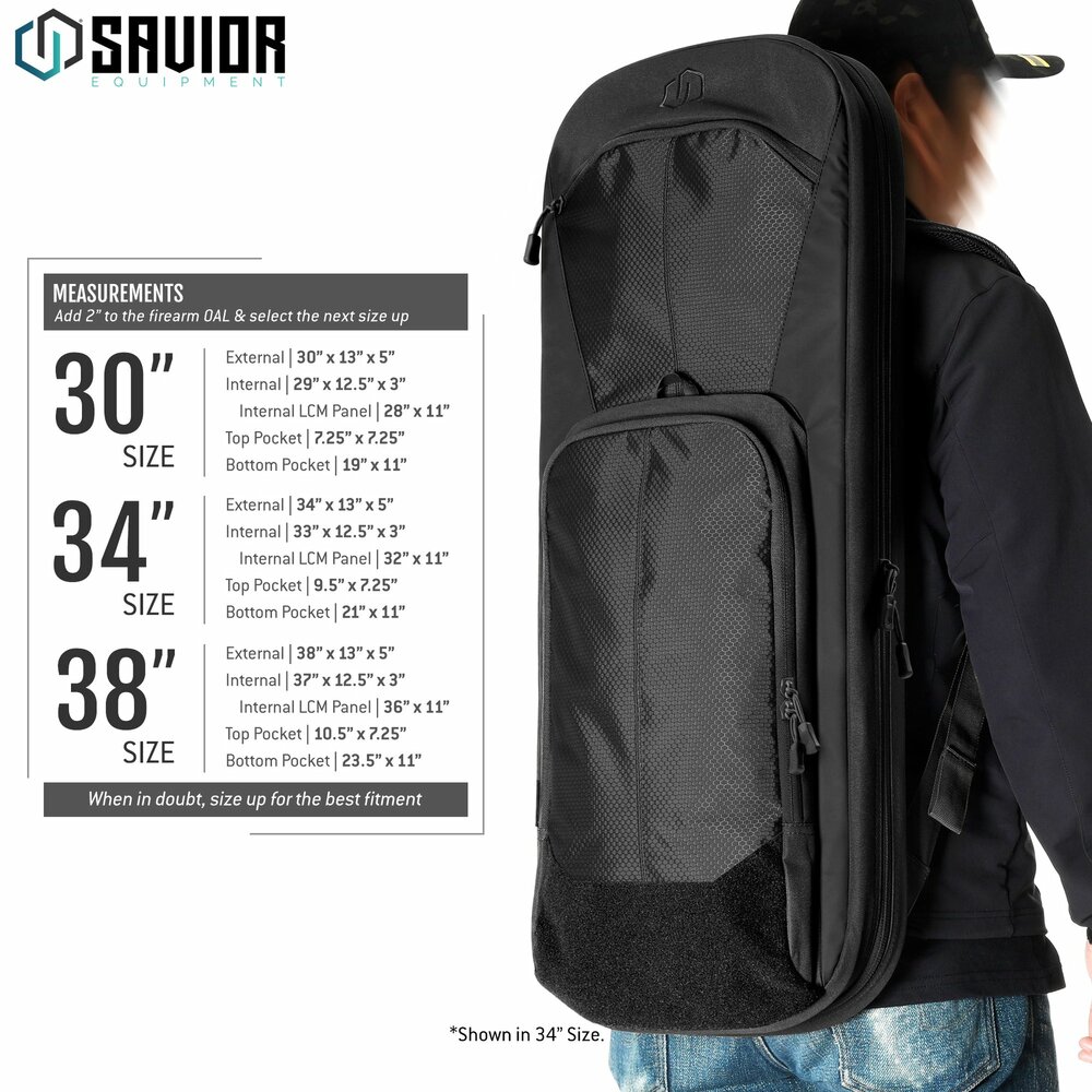 Savior Specialist Covert 38&quot; Single rifle case - color black
