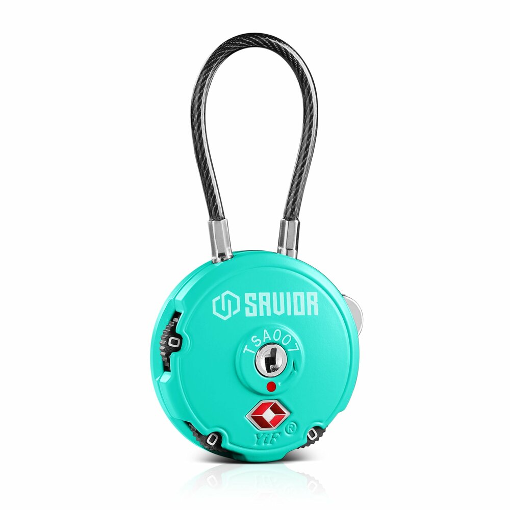 Savior 3-Digit Cable Lock- color teal