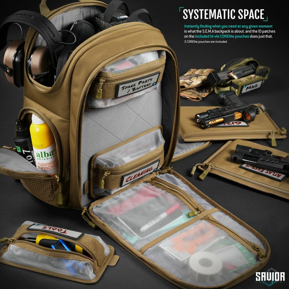 Savior Compact S.E.M.A - Pistol Backpack - color tan