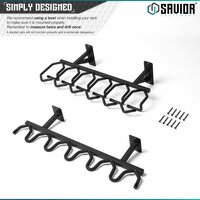 Savior Rifle Wall Rack - 6 Slots - color black