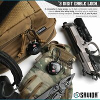 Savior 3-Digit Cable Lock- color tan