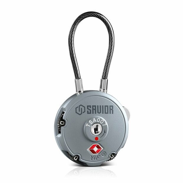 Savior 3-Digit Cable Lock- color grey