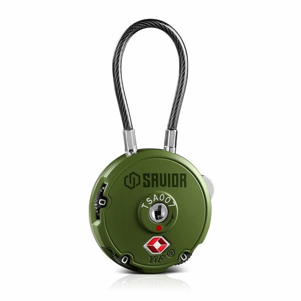 Savior 3-Digit Cable Lock- color green